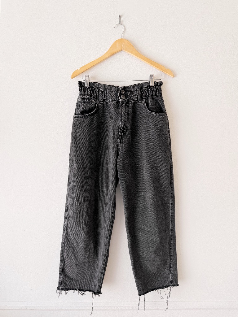 Pull&Bear Black Baggy Cropped Jeans